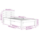 Bed Frame without Mattress Honey Brown 90x190 cm - Low Angle