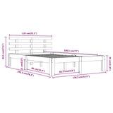Bed Frame without Mattress White 135x190 cm