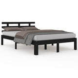 Bed Frame without Mattress Black 135x190 cm - Front View