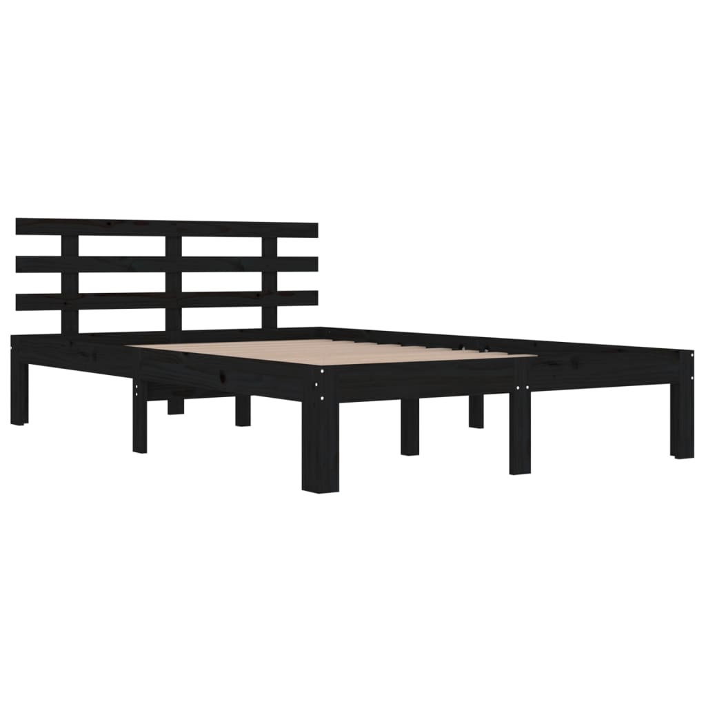 Bed Frame without Mattress Black 135x190 cm