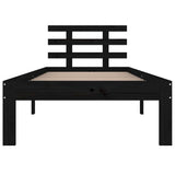 Bed Frame without Mattress Black Solid Wood 100x200 cm
