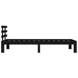 Bed Frame without Mattress Black Solid Wood 100x200 cm - 45-Degree Angle