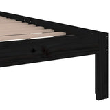 Bed Frame without Mattress Black Solid Wood 100x200 cm - Rear View
