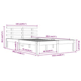 Bed Frame without Mattress Solid Wood 150x200 cm
