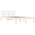 Bed Frame without Mattress White Solid Wood 150x200cm King Size
