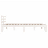 Bed Frame without Mattress White Solid Wood 150x200 cm