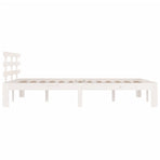 Bed Frame without Mattress White Solid Wood 150x200cm King Size