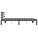 Bed Frame without Mattress Grey Solid Wood 150x200 cm