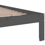 Bed Frame without Mattress Grey Solid Wood 150x200 cm - Rear View
