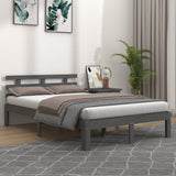 Bed Frame without Mattress Grey Solid Wood 150x200 cm