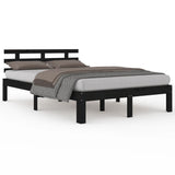 Bed Frame without Mattress Black Solid Wood 150x200 cm