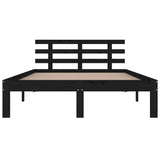 Bed Frame without Mattress Black Solid Wood 150x200 cm - Top-Down View