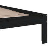 Bed Frame without Mattress Black Solid Wood 150x200 cm