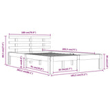 Bed Frame without Mattress Solid Wood 183x203 cm King