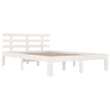 Bed Frame without Mattress White Solid Wood 183x203 cm King - Side View