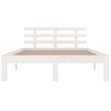 Bed Frame without Mattress White Solid Wood 183x203 cm King - Top-Down View