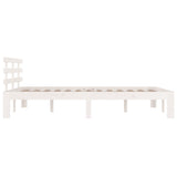 Bed Frame without Mattress White Solid Wood 183x203 cm King