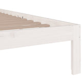 Bed Frame without Mattress White Solid Wood 183x203 cm King - Rear View