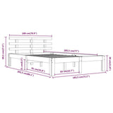 Bed Frame without Mattress White Solid Wood 183x203 cm King