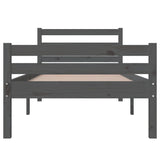 Bed Frame without Mattress Grey Solid Wood 90x190 cm