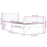 Bed Frame without Mattress Grey Solid Wood 90x190 cm - Extra Image