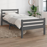 Bed Frame without Mattress Grey Solid Wood 90x190 cm