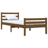 Bed Frame without Mattress Honey Brown Solid Wood 90x190 cm