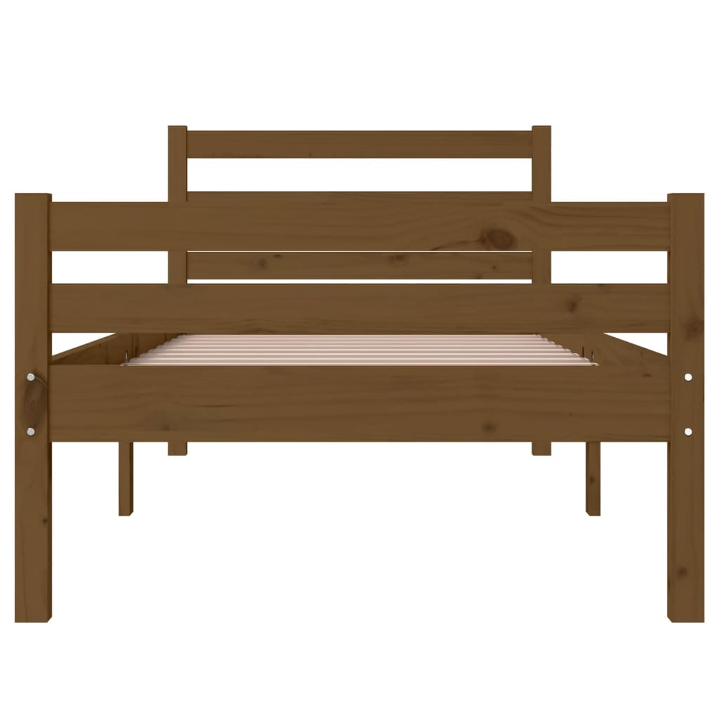 Bed Frame without Mattress Honey Brown Solid Wood 90x190 cm