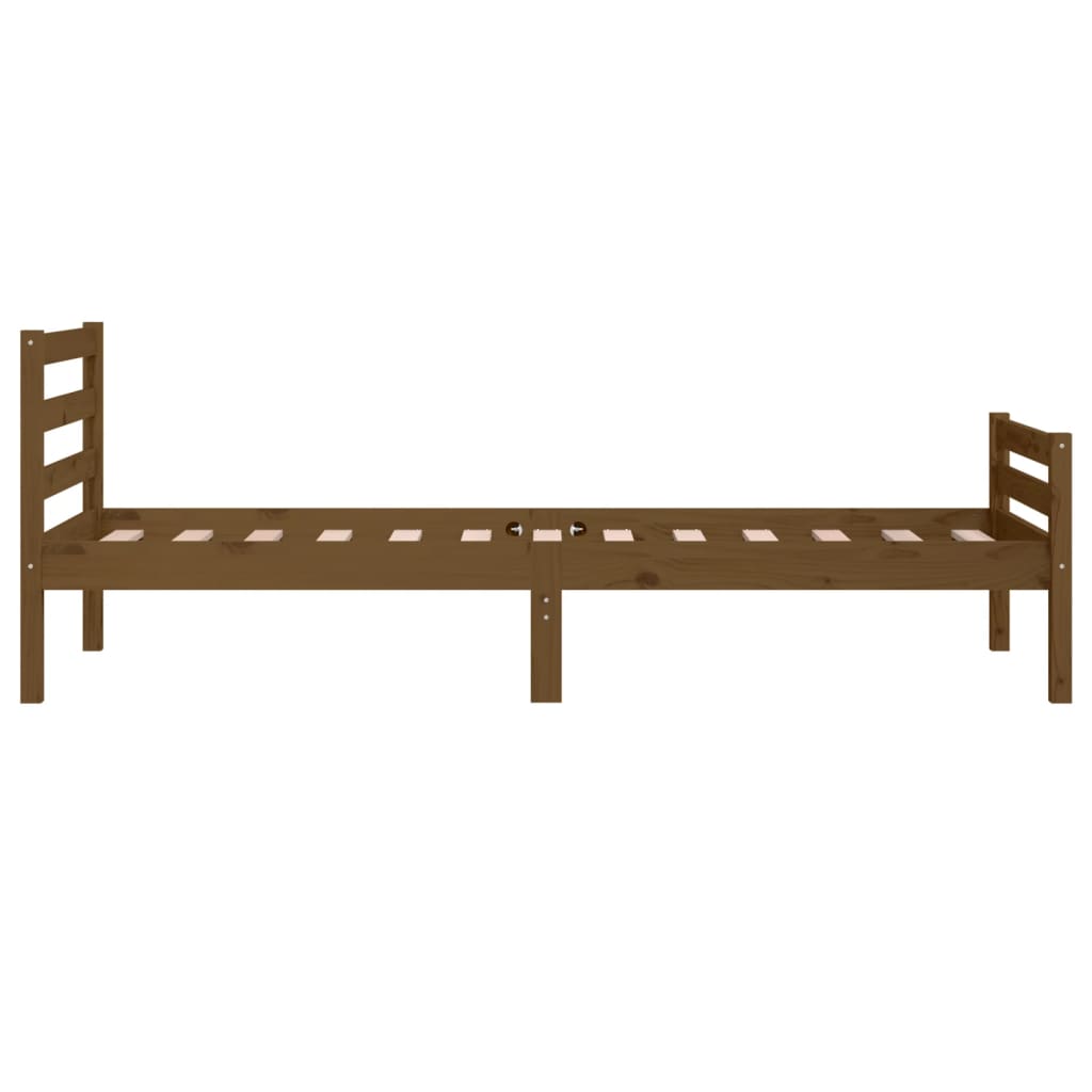 Bed Frame without Mattress Honey Brown Solid Wood 90x190 cm