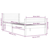 Bed Frame without Mattress Honey Brown Solid Wood 90x190 cm