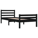 Bed Frame without Mattress Black Solid Wood 90x190 cm - Top-Down View