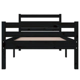 Bed Frame without Mattress Black Solid Wood 90x190 cm
