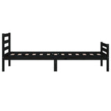 Bed Frame without Mattress Black Solid Wood 90x190 cm