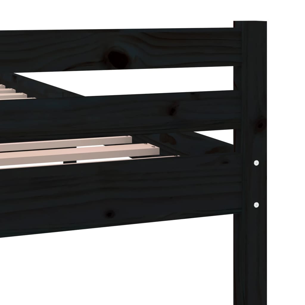 Bed Frame without Mattress Black Solid Wood 90x190 cm