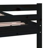Bed Frame without Mattress Black Solid Wood 90x190 cm - Close-Up Angle