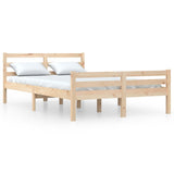 Bed Frame without Mattress Solid Wood 135x190 cm - Front View