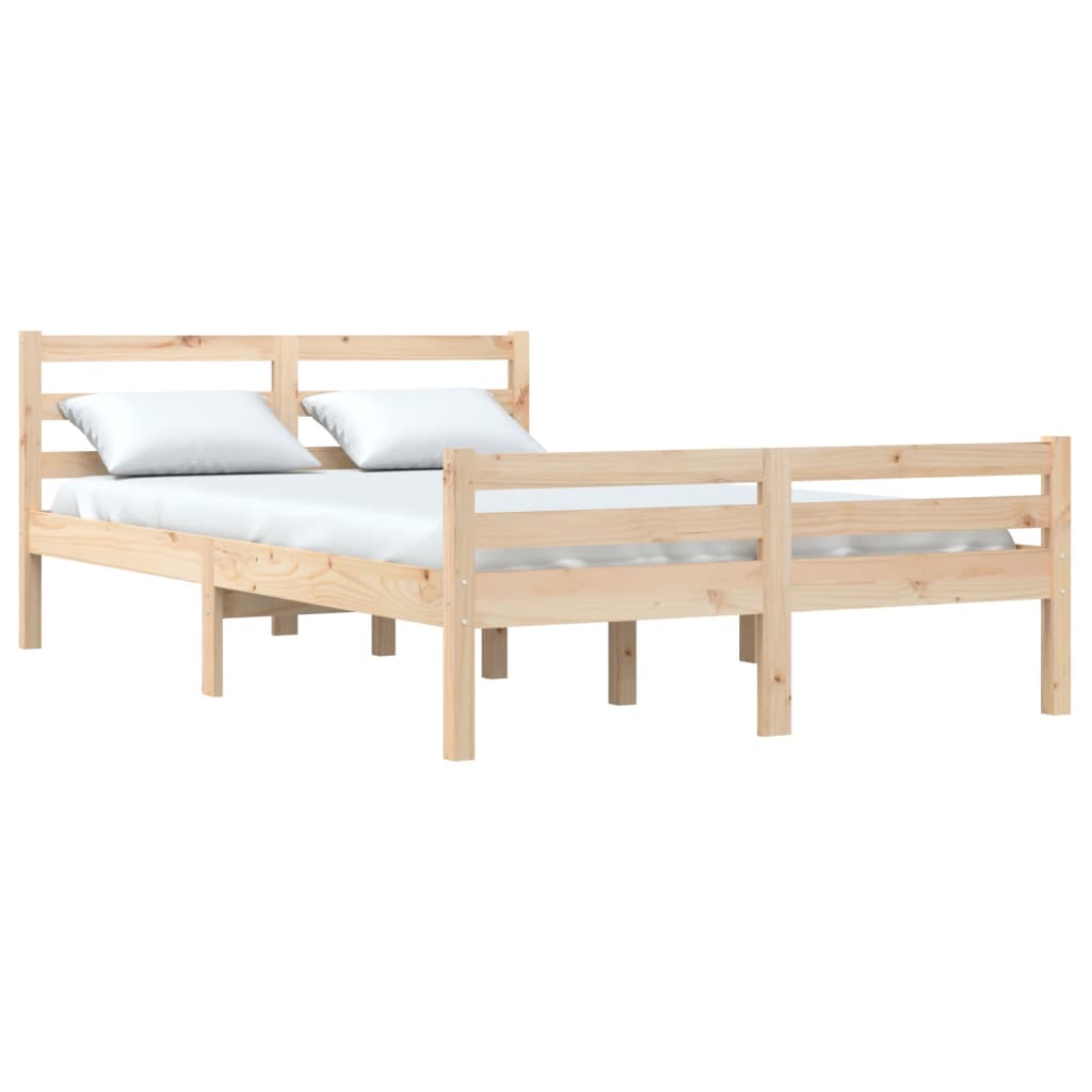 Bed Frame without Mattress Solid Wood 135x190 cm