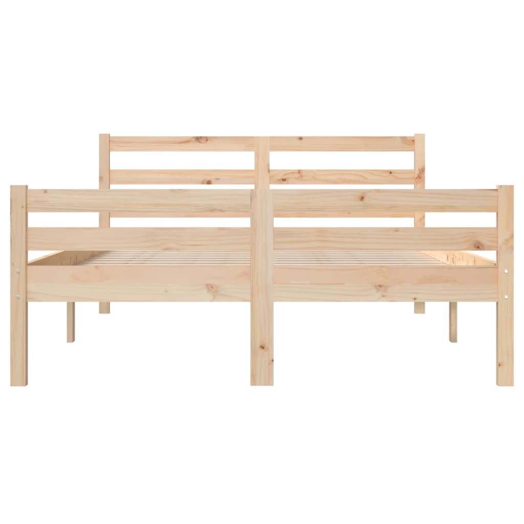 Bed Frame without Mattress Solid Wood 135x190 cm