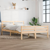 Bed Frame without Mattress Solid Wood 135x190 cm