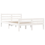 Bed Frame without Mattress White Solid Wood 135x190 cm Double