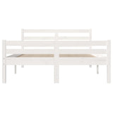 Bed Frame without Mattress White Solid Wood 135x190 cm - 45-Degree Angle