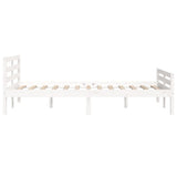 Bed Frame without Mattress White Solid Wood 135x190 cm