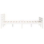 Bed Frame without Mattress White Solid Wood 135x190 cm Double