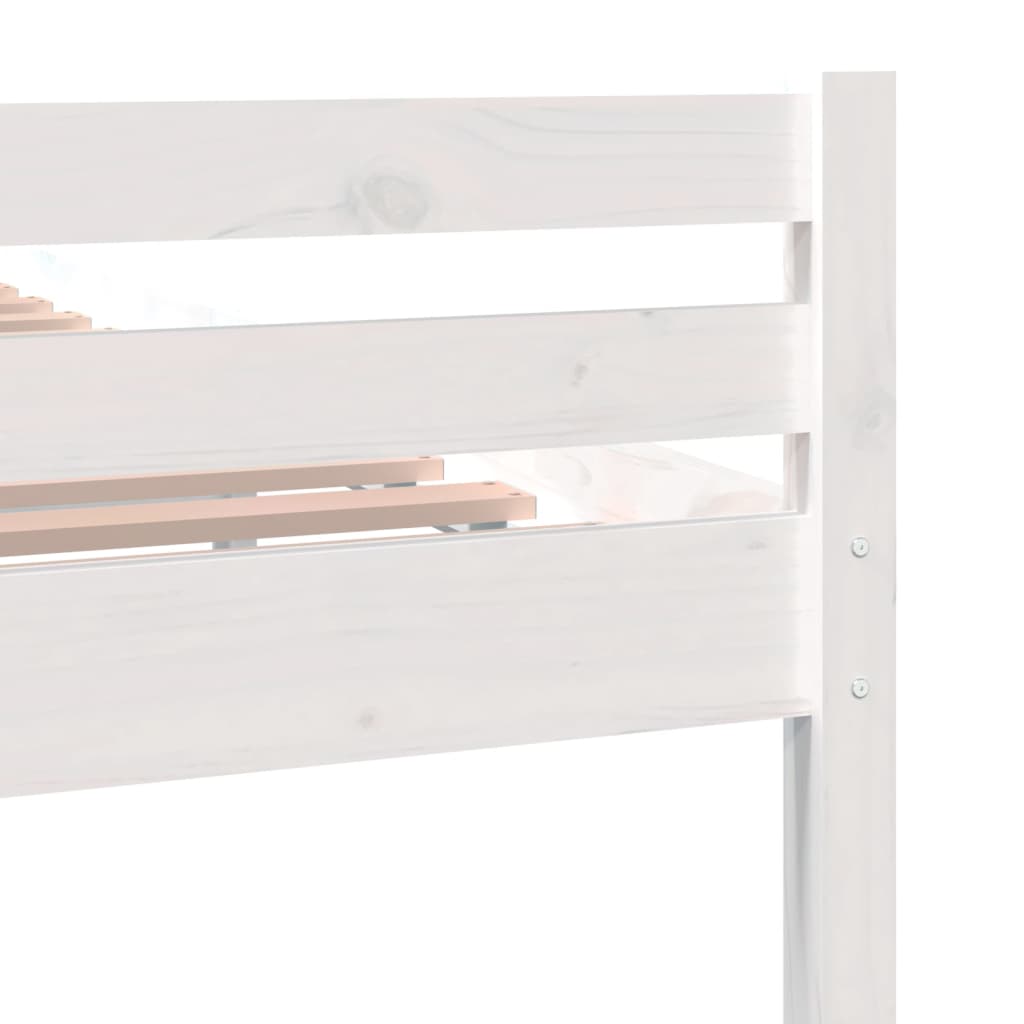 Bed Frame without Mattress White Solid Wood 135x190 cm