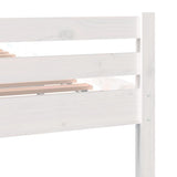 Bed Frame without Mattress White Solid Wood 135x190 cm - Close-Up Angle