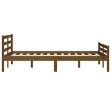 Bed Frame without Mattress Honey Brown Solid Wood 135x190 cm - Rear View