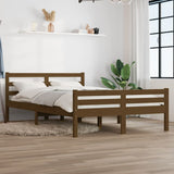 Bed Frame without Mattress Honey Brown Solid Wood 135x190 cm