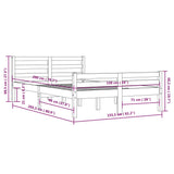 Bed Frame without Mattress Solid Wood 150x200 cm