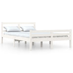 Bed Frame without Mattress White Solid Wood 150x200cm King Size
