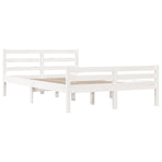 Bed Frame without Mattress White Solid Wood 150x200cm King Size